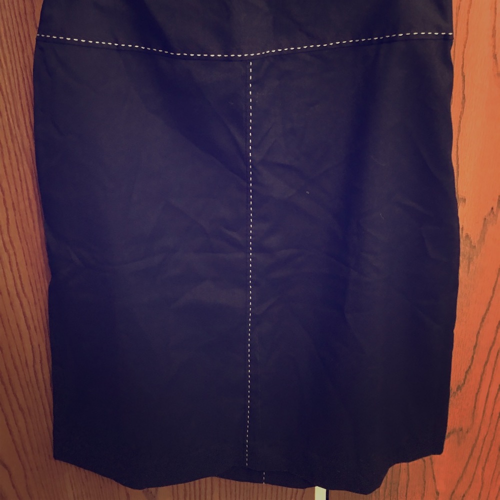 Black with white stitched skirt